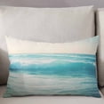 thumbnail image 3 of Turquoise Ocean Throw Pillow Cover 20 x 26 Inch Decorative Pillow Cover Vintage Summer Sea Waves Lumbar Pillowcase Seasonal Rectangle Cushion Case for Couch Sofa Bed Living Room, 3 of 7