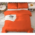 thumbnail image 6 of DNG Creations 3 Piece Vintage Ruffle Pattern Comforter Set Premium Ultra Soft 550 GSM All Season ( Full/Queen Size ) 100% Egyptian Cotton Solid Orange Colour, 6 of 8