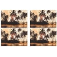 thumbnail image 3 of ECZJNT Tropical Palm Tree Placemat Plate Holder Set of 4, Sunset Summer Beach Table Mats Protector 12x18 inch, 3 of 5