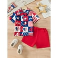 thumbnail image 2 of Bagilaanoe 4th of July Clothes for Little Boys Short Sleeve Star Stripe Shirt Tops + Shorts 4T 5T 6T 7T Kids Independence Day Clothes 2pcs Short Pants Set, 2 of 9