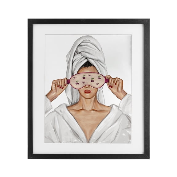 Cherry Eye Mask Fashionista Black Framed Print Under Glass, design by Ziwei Li
