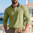 thumbnail image 6 of JoveMarine Mens Long Sleeve Button Down Shirts Casual Business Relaxed Fit Collared Polo for Work,Army Green L, 6 of 8