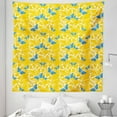 thumbnail image 1 of Yellow and Blue Tapestry, Butterflies with Tropical Flower Silhouette on Yellow Background, Fabric Wall Hanging Decor for Bedroom Living Room Dorm, 5 Sizes, Blue Yellow and White, by Ambesonne, 1 of 1