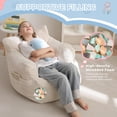 thumbnail image 3 of Puf MAXYOYO para niños de peluche, color beige, 3 of 8