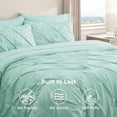 thumbnail image 3 of Queen Comforter Set Mint Green - Bed in a Bag Queen Size Bedding 7 Pieces, GentleSoft™ Pintuck Bed Set Gift for Family, Pinch Pleat All Season Comforter with Sheets, Pillowcases & Shams, 3 of 4