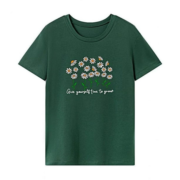 Camiseta básica para mujer, cómoda camiseta con cuello redondo para ir de compras a la oficina XL
