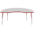 thumbnail image 3 of ECR4Kids 48in x 72in Kidney Premium Thermo-Fused Adjustable Activity Table Grey/Red/Red - Standard Swivel, 3 of 4