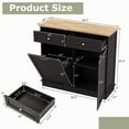 thumbnail image 3 of Costway Wooden Kitchen Trash Cabinet Tilt Out Bin Holder with Drawer & Storage Shelf Coffee, 3 of 10
