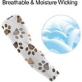 thumbnail image 3 of GZHJMY Women UV Sun Protection Arm Sleeves Cooling Sleeves Arm Cover Shield Men Cycling Running Doodle Brown Paw Prints for Outdoor Indoor, 3 of 6