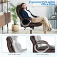 thumbnail image 6 of Homall High Back Office Chair, Executive Leather Desk Chair with Padded Armrests Swivel Task Chair with Lumbar Support,Brown, 6 of 7