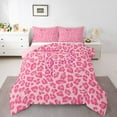 thumbnail image 3 of Manfei Ribbon Monogrammed P Queen Comforter Set for Girl, Kawaii Princess Style Bedding Sets, Cute Pink Cheetah Print Reversible Bedding Comforter Set, Super Cozy Room Decor, 3-Piece, 3 of 8