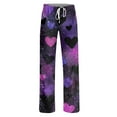 thumbnail image 6 of Hearthz Valentines Day Pajamas Pants Women Love Heart Print Pajamas Pants Women Drawstring Wide Leg Women's Lounge Pants, 6 of 6