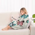 thumbnail image 4 of Butterfly Colorful Wing Pattern Blanket Hoodies for Kids 6-13YR Oversize Wearable Blanket Hoodies for Boys Girls Teens, 4 of 7