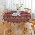 thumbnail image 2 of Waterproof Boho Pattern Tablecloth with Elastic Fit for 36-44" Round Tables, Oxford Fabric Perfect for Outdoor and Indoor Use, 2 of 4