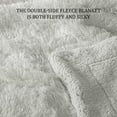 thumbnail image 6 of Exclusivo Mezcla Fuzzy Faux Fur Bed Blanket Queen Size, Reversible Shaggy Sherpa Fleece Blankets,Fluffy Plush Warm Throws for Couch, Bed, 90X90 Inches, Light Grey, 6 of 7