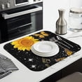 thumbnail image 3 of Floral Sunflower Dish Drying Mat Microfiber Foldable Kitchen Counter Pad Absorbent Drainer Mat Summer Style 16x18 Inch, 3 of 7