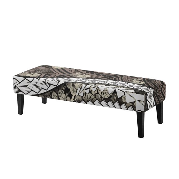 Psesaysky Floral Design Stretch Dining Bench Covers, High Elastic Polyester Spandex Fabric Bench Seat Cover for Bedroom Dining Room
