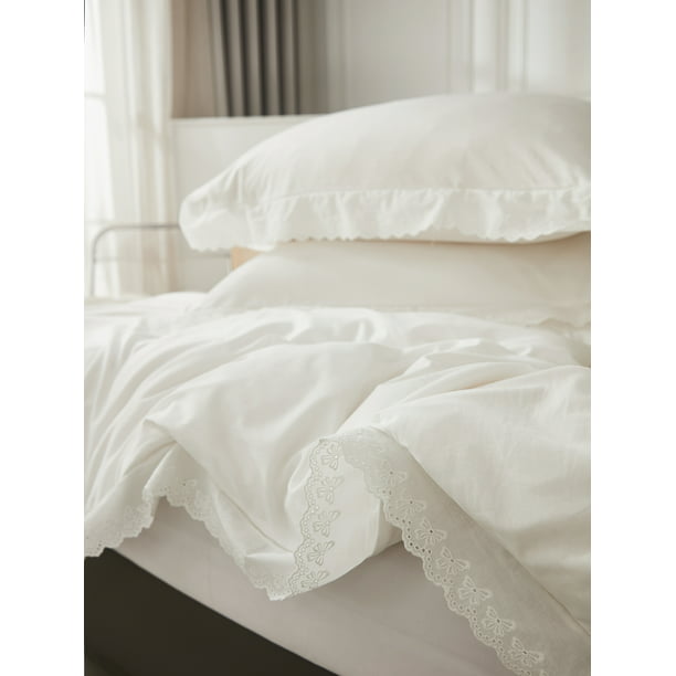 Move Over White Lace Bedding Sets King, White Lace Duvet Cover King