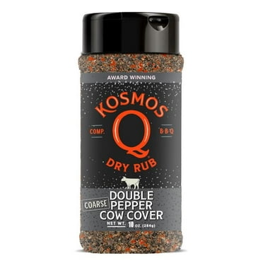 Kosmos Q Double Pepper Cow Cover Seasoning, 10 oz Shaker