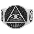 thumbnail image 4 of Stainless Steel Illuminati All Seeing Eye of Providence Ring for Men Round 11/16 inch wide size 9, 4 of 4