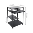 thumbnail image 2 of Computer Desk W/ Keyboard Tray 360° Swivel Wheels 4 Tiers Height Adjustable, 2 of 14