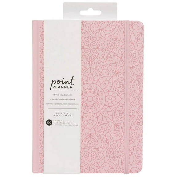 AC Point Planner Perfect Bound Planner 6"X8"-Pink Floral - Dot Grid - 120 Sheets