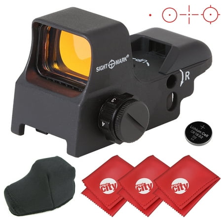 Sightmark Red Dot Sightmark Ultra Shot Reflex 4 Pattern Red Dot Sight with 3 Microfiber Cleaning Cloths (SM13005) ()