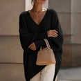 thumbnail image 5 of SeekIslan Women's Sweaters with V Neck Long Sleeve Loose Knit Poncho Pullover, 5 of 7