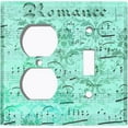 thumbnail image 4 of Metal Light Switch Plate Outlet Cover Teal Music Sheet Wallpaper Damask MUS004, 4 of 13
