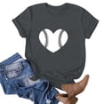 thumbnail image 1 of Meichang T-Shirts Cœur d'Amour de Baseball pour Femmes T-Shirt Graphique Cœur de Baseball Manches Courtes Col Rond Hauts Décontractés Coupe Ample Chemisiers d'Été pour Jour de Match Gris m, 1 of 3