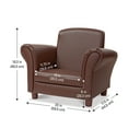 thumbnail image 4 of Melissa & Doug Brown Coffee Faux Leather Child’s Armchair (Kid’s Furniture, 23”L x 17.5”W x 18.3”H), 4 of 4