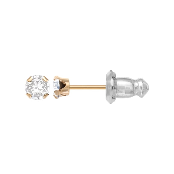 Brilliance Fine Jewelry 14K Yellow Gold Girl's April Crystal Stud Earrings