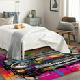 thumbnail image 4 of Radio Area Rugs for Bedroom Living Room - 6x9 ft - Colourful Carpet for Home Decor - Graffiti Art Patterned Decorative Indoor Large Rug - Washable & Soft & Non Slip & Low Pile (ZF&8496), 4 of 7