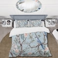 thumbnail image 2 of Designart "Chinoiserie Featuring Birds and Peonies XI" Floral Bedding Covert Set - Traditional Grey Bed Set With 2 Shams, 2 of 6