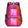 thumbnail image 2 of Pink and Red Checkered Pattern Backpack for School, Cute School Bag with Adjustable Shoulder Straps and Padded Back, 16.9"x12.6"x5.9", 2 of 5