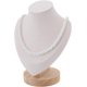 thumbnail image 1 of 1 Soporte de exhibición de collares con forma de busto, de terciopelo blanco, con base de madera. Organizador de joyas., 1 of 9