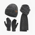 thumbnail image 2 of SERTG Women's Winter Knitted Warm Gloves,Hat,Scarf 3 PC Set Thick Hat Fashion Comfortable Soft Outdoor Hat Set(Black,Free Size), 2 of 3