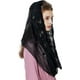 thumbnail image 3 of (Negro) Velo de la Iglesia Bufanda de Mantilla católica Bufanda de encaje para mujeres Misa latina Ceremonia de oración Boda Negro Blanco V103, 3 of 5