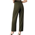 thumbnail image 2 of Gomelly Ladies Palazzo Pant High Waist Bottoms Boho Pants Women Baggy Summer Trousers Straight Leg Workwear ArmyGreen L, 2 of 3