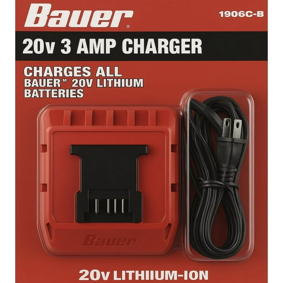 BAUER 20V Lithium-Ion 3 Amp Rapid-Plus Battery Charger