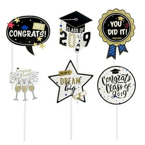 Kaboer 2019 Graduation Cupcake Toppers Food Appetizer Picks For