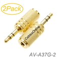 thumbnail image 2 of "CablesOnline 2-Pack 3.5mm Stereo TRS Male Plug to 3.5mm Mono TS Female Jack Audio Adapters, AD-A37G-2", 2 of 3