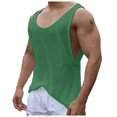 thumbnail image 3 of Mens Workout Tank Tops Summer Sports Knitted Sleeveless Tee Shirts Loose Quick Dry Muscle Tops Green XL, 3 of 7