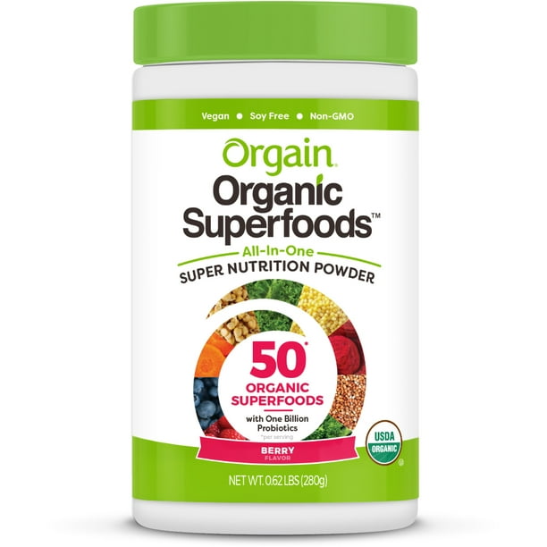 Orgain Organic Vegan Superfood Powder, Berry, 9.9 Oz