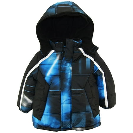 Ixtreme Toddler Boy Plaid Coat Source Hooded Fleece Lined Winter Puffer