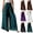 12# Green, variant on Palazzo Pants for Women Casual Flowy Chiffon Pants Dressy Lightweight Loose Wide Leg Summer Culottes with Lining Purple S