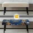 thumbnail image 6 of POLERO Sretch Bench Covers Winter Snowflake Print Bench Seat Cover with Elastic Band New Year Home Decoration Washable Rectangle Chair Cover for Dining Room, Living Room, 6 of 7