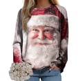 thumbnail image 5 of Futezty Women's Raglan Shirt Christmas Tops Long Sleeve Xmas Pullover Blouse Red Glass Santa Hat Graphic Sweatshirt, 5 of 7