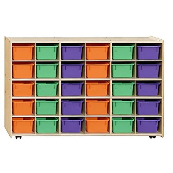 Mobile 30-Tray Storage with Assorted Pastel Trays
