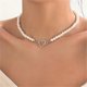 thumbnail image 2 of Collar Gargantilla de Perlas de Corazón Shaofei Moda Femenina Fiesta Accesorios Color Dorado o Plateado 32 + 10CM, 2 of 5